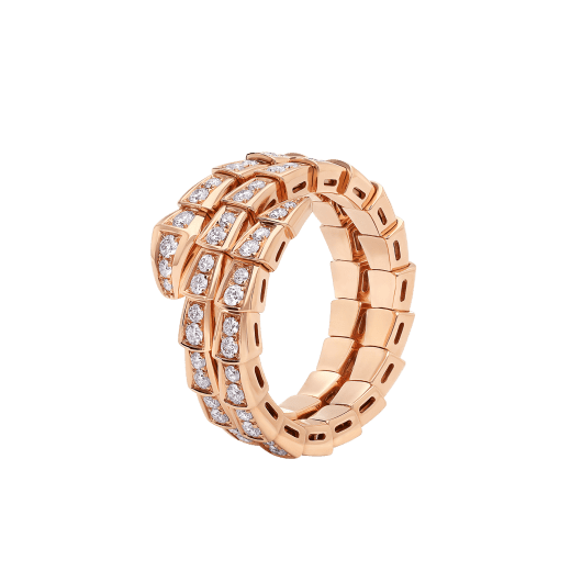 Serpenti Viper Ring Diamonds two-coil