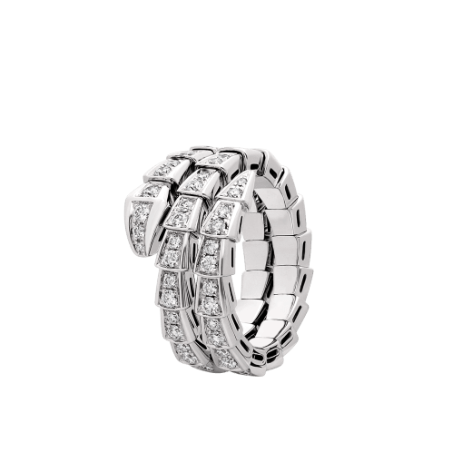 Serpenti Viper Ring Diamonds two-coil