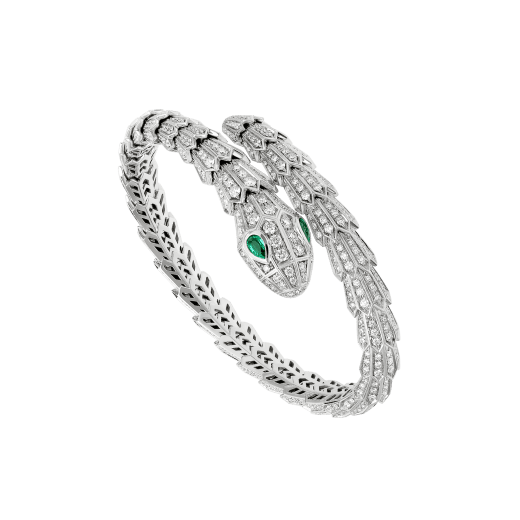 Serpenti Ring or Bracelet Diamonds 2 Emerald Eyes