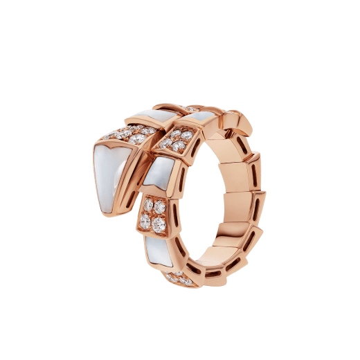 Serpenti Viper Ring one-coil mother-of-pearl