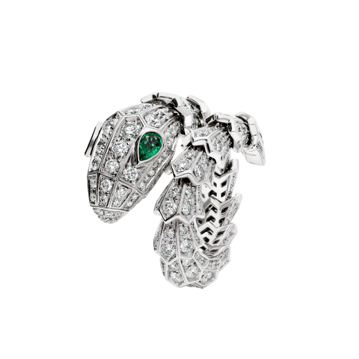 Serpenti Ring or Bracelet Diamonds 2 Emerald Eyes