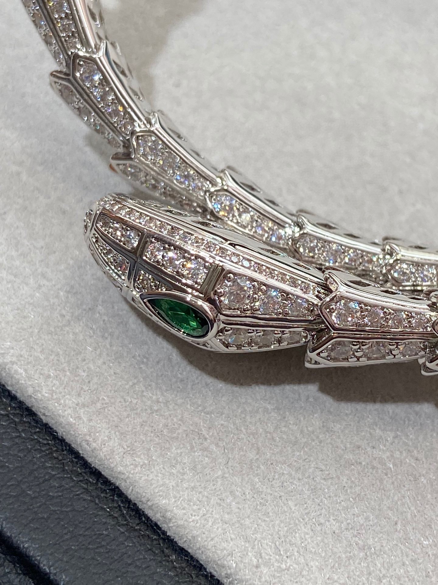 Serpenti Ring or Bracelet Diamonds 2 Emerald Eyes