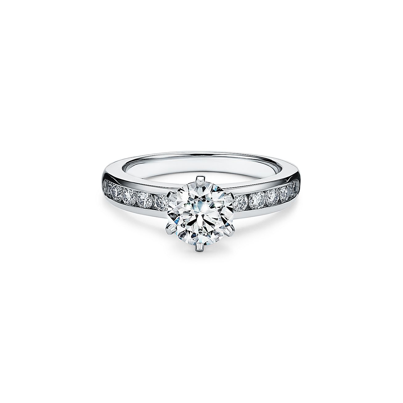Setting Engagement Ring with a Channel-set Diamond Band 1 carat