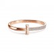 T T1 Hinged Bangle in Rose Gold Wide