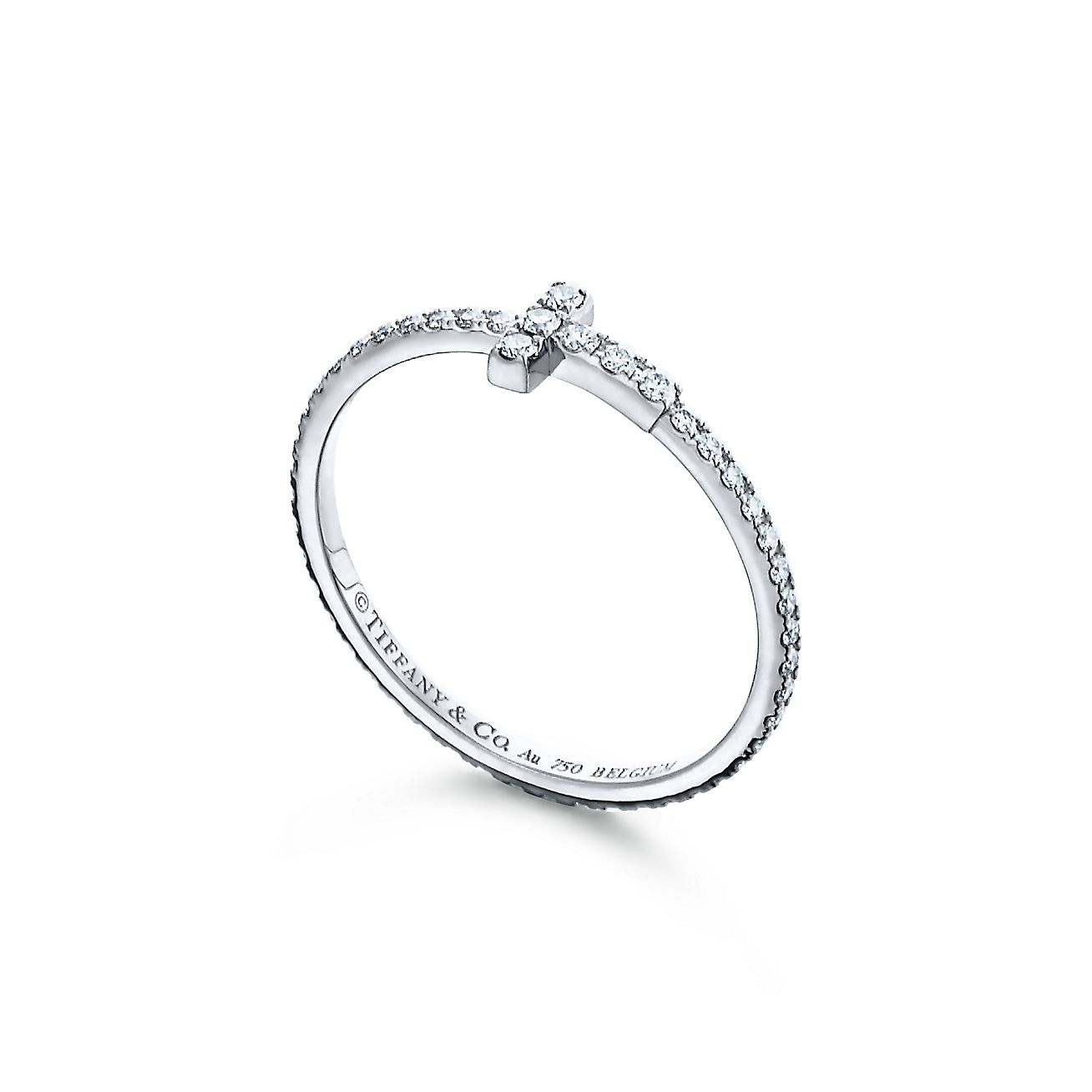 T diamond wire band ring
