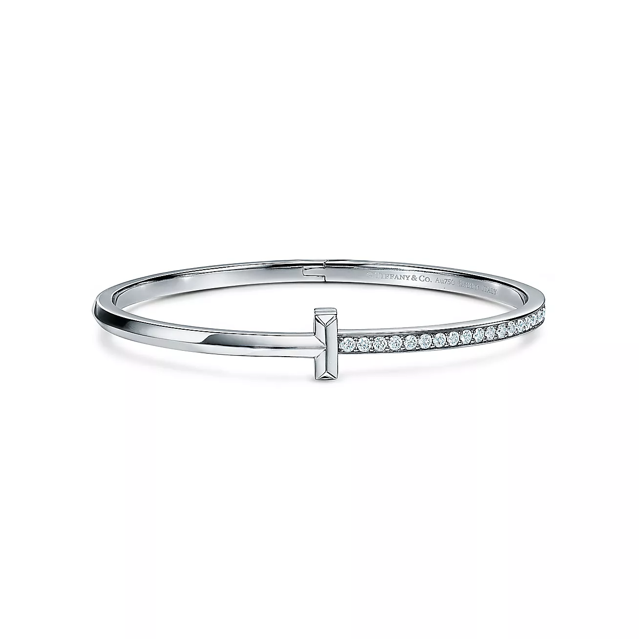 T T1 Hinged Bangle Diamonds Narrow