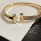 T T1 Hinged Bangle in Rose Gold Wide