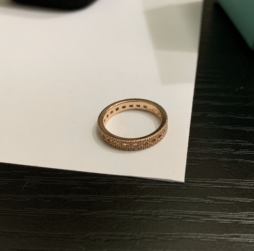 T True narrow ring  pavé diamonds 3.5 mm wide